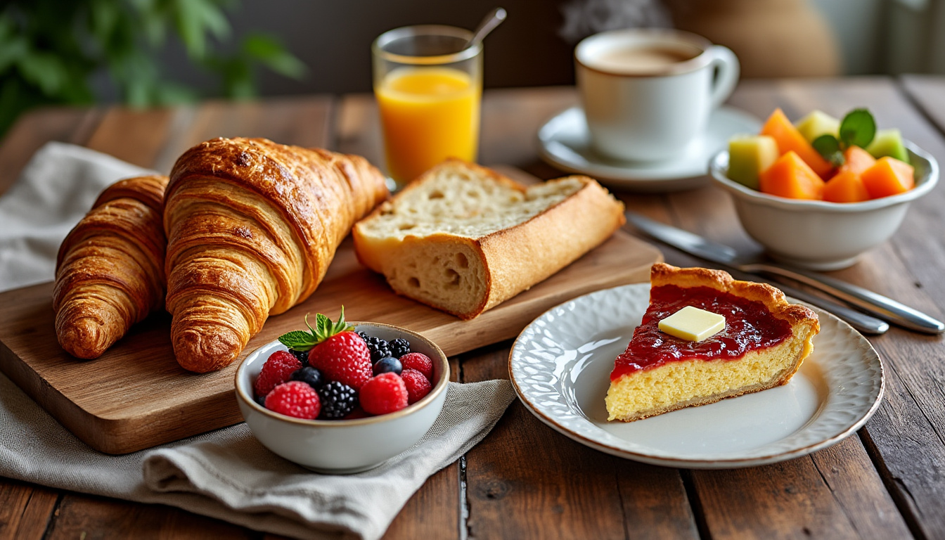 découvrez le nombre de calories dans un petit-déjeuner français complet et apprenez à équilibrer votre repas matinal pour bien commencer la journée.