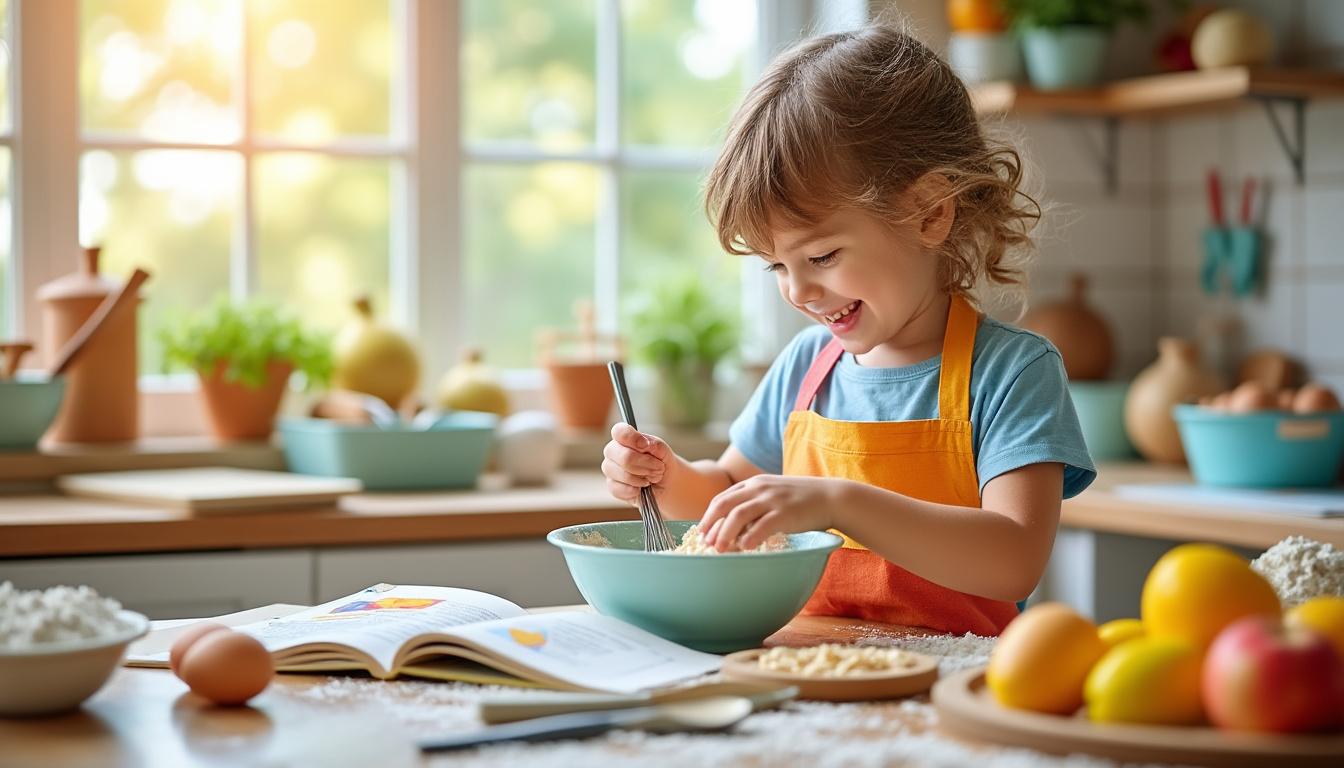 découvre des recettes archi-simples et amusantes à réaliser tout seul ! ce guide aide les enfants à cuisiner facilement à la maison, étape par étape et en toute sécurité.