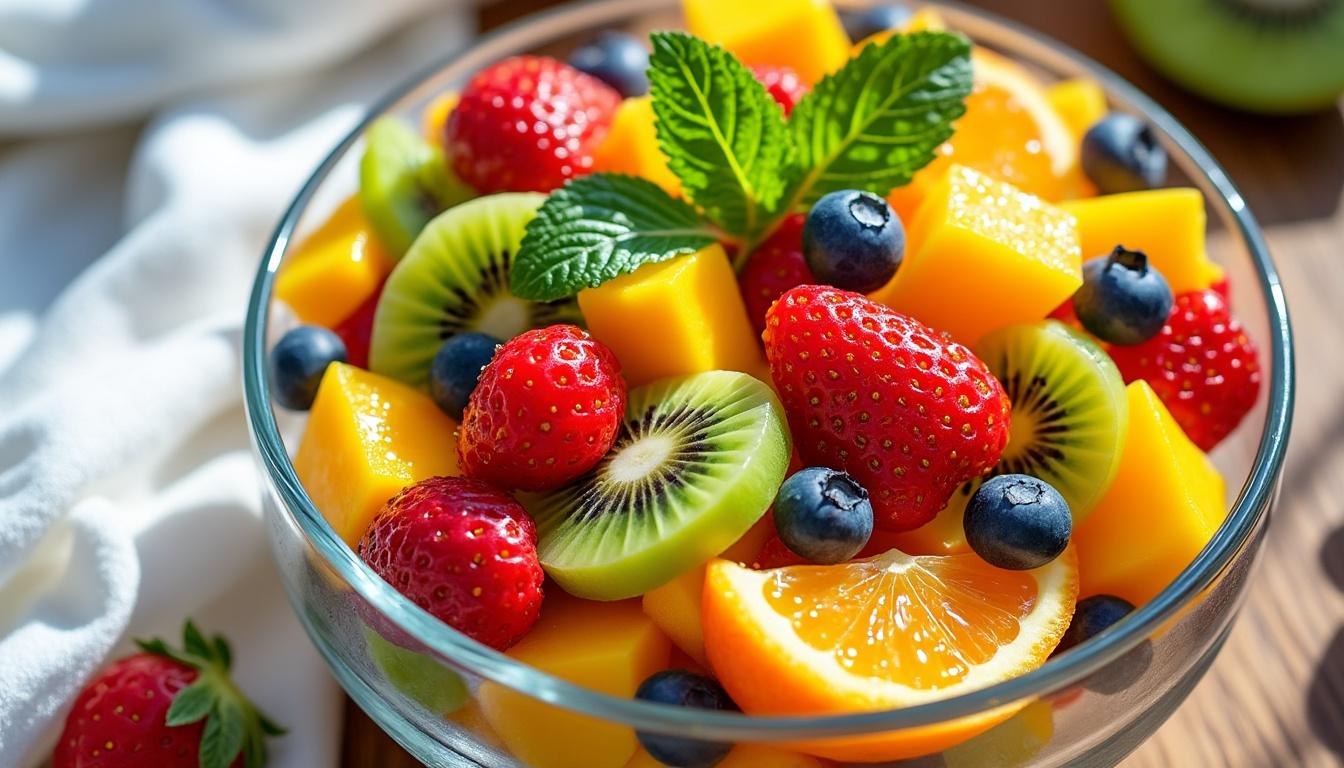 découvrez comment préparer une salade de fruits frais vitaminée, saine et rafraîchissante, idéale pour une collation pleine d'énergie et de saveurs naturelles.