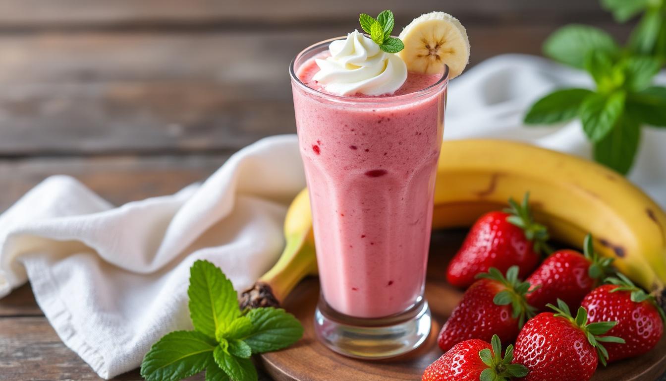découvrez le nombre de calories dans un verre de smoothie banane-fraise et profitez d'une boisson saine et gourmande pour toutes vos envies.