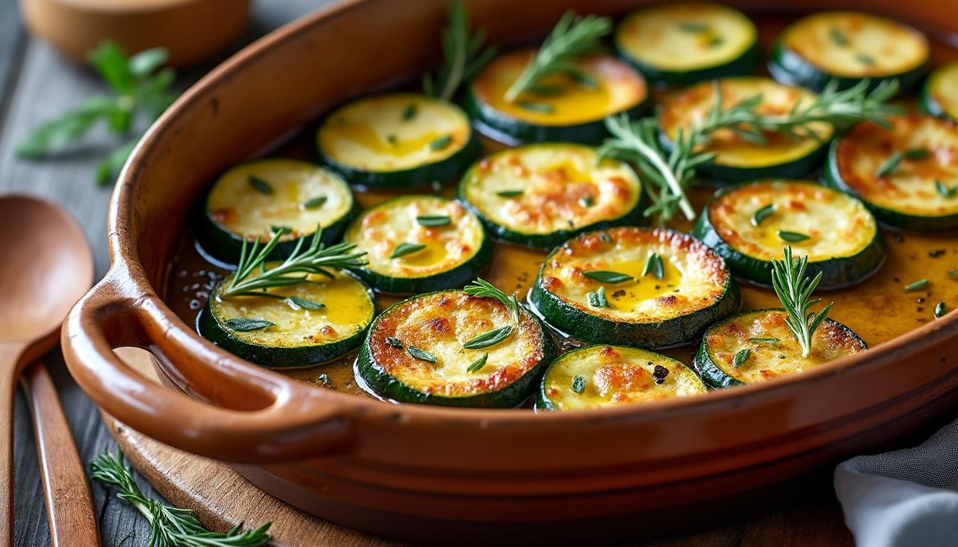 découvrez notre recette simple de courgette au four, pour un plat fondant et délicieusement parfumé, parfait pour vos repas savoureux et faciles à préparer.