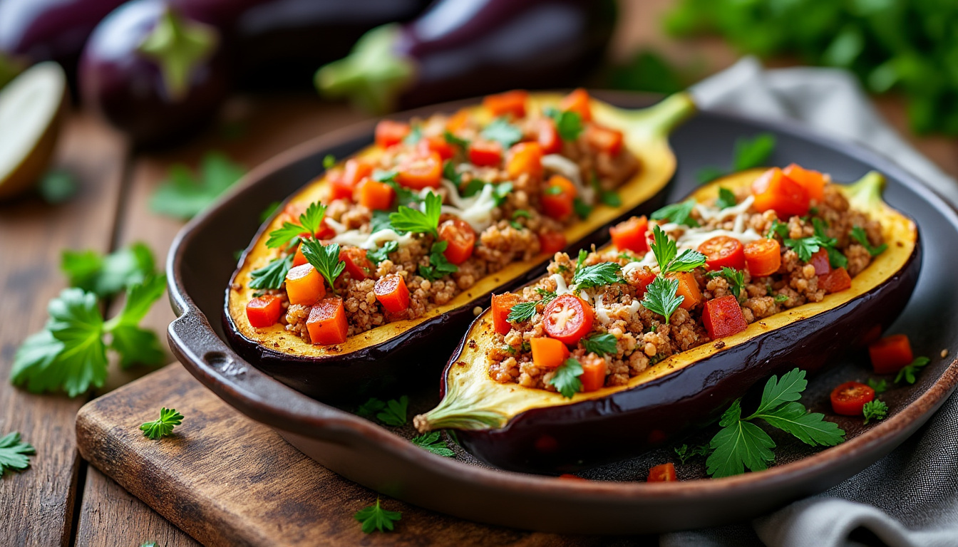 découvrez comment préparer une aubergine farcie au four, savoureuse et légère, grâce à nos astuces et ingrédients simples pour un plat sain et gourmand.