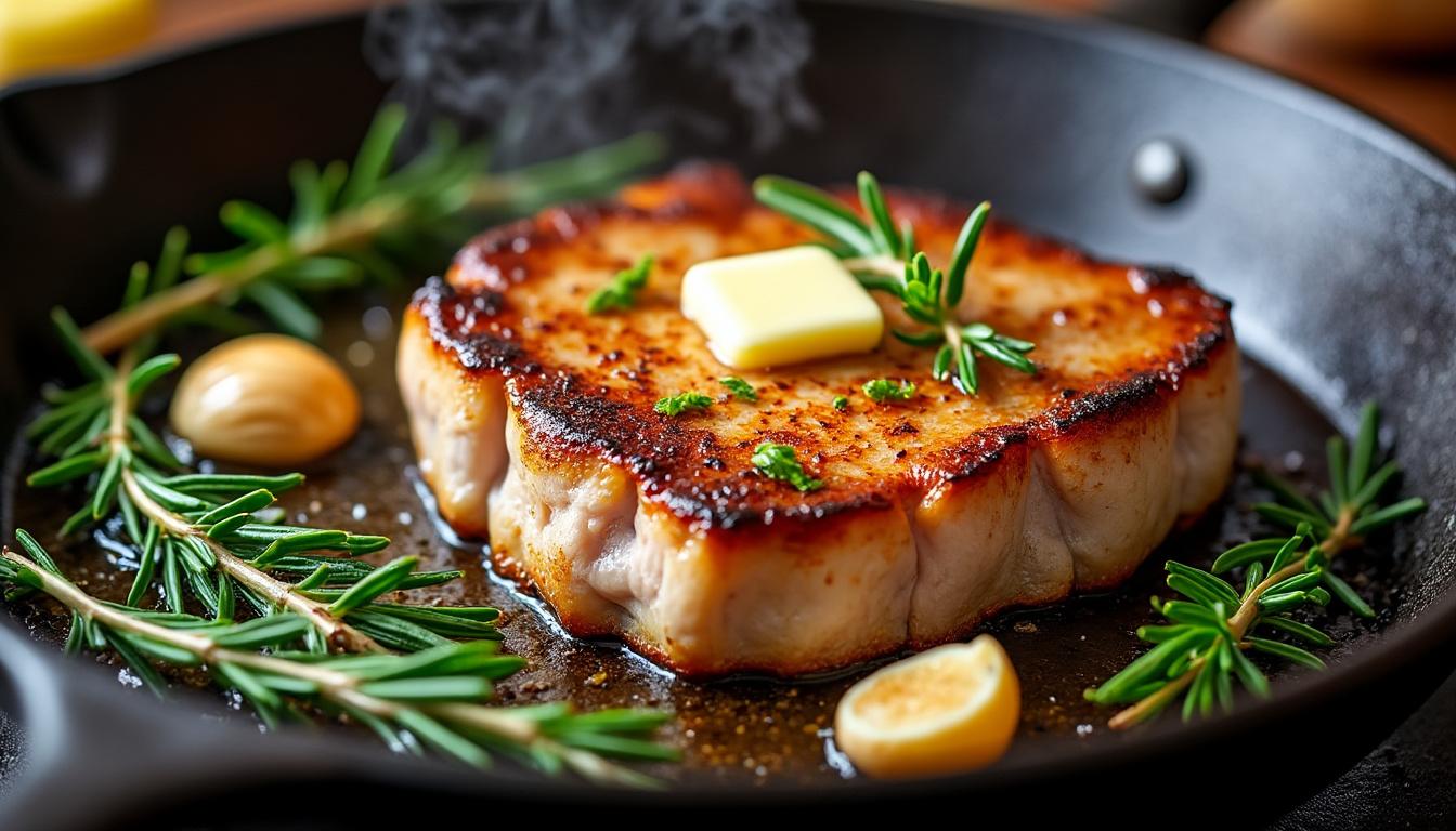 découvrez nos astuces pour réussir la cuisson de la côte de porc à la poêle, afin d'obtenir une viande savoureuse et tendre à chaque fois.