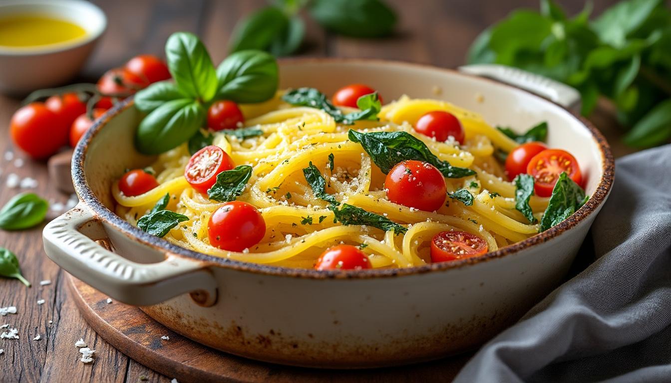 découvrez notre recette de courgette spaghetti au four, une alternative légère et savoureuse parfaite pour un repas sain et gourmand. facile à préparer, elle ravira vos papilles et conviendra à toute la famille.
