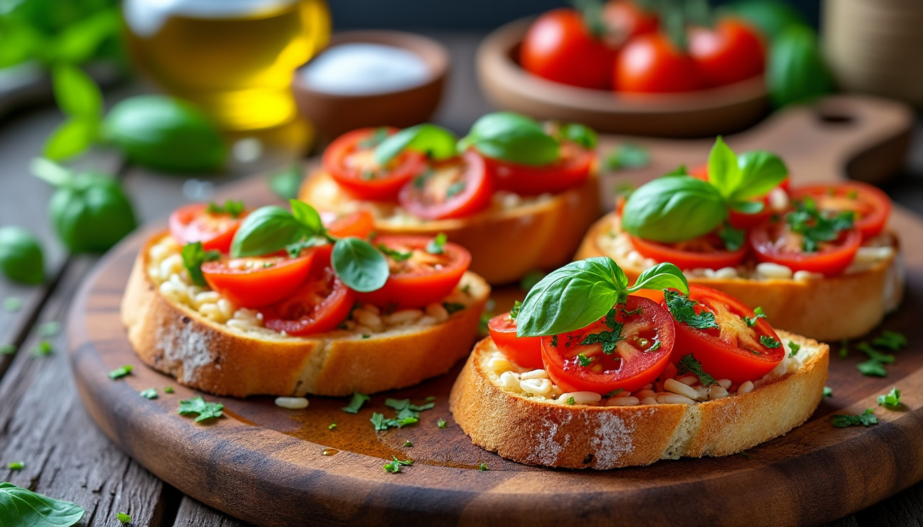 découvrez notre recette de bruschetta au four avec des astuces pour une garniture croustillante et savoureuse. parfaite pour un apéritif gourmand et facile à réaliser.