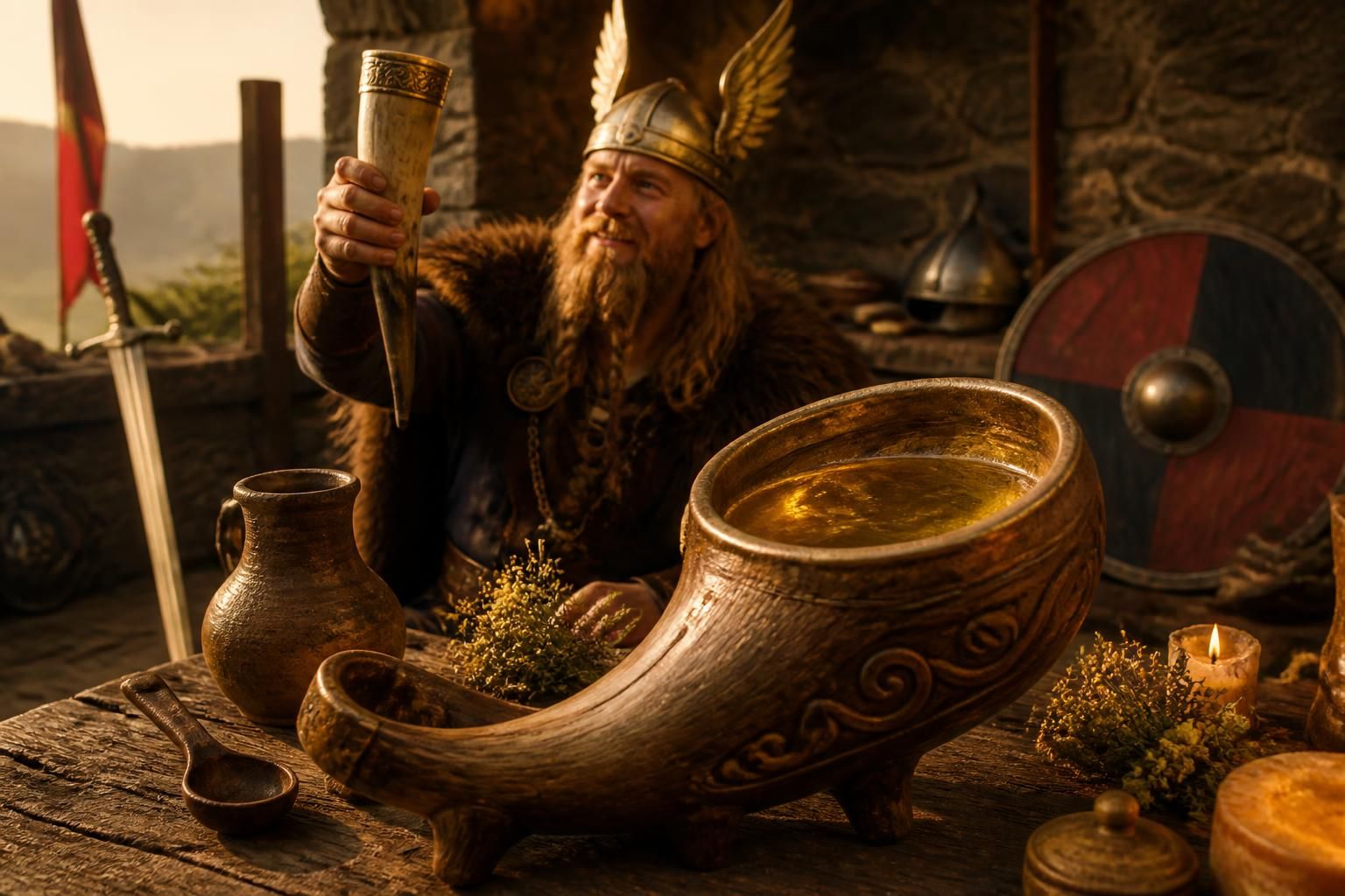 découvrez tout sur l'hydromel viking : recette traditionnelle, teneur en alcool et les légendes fascinantes entourant cette boisson sacrée des guerriers nordiques.