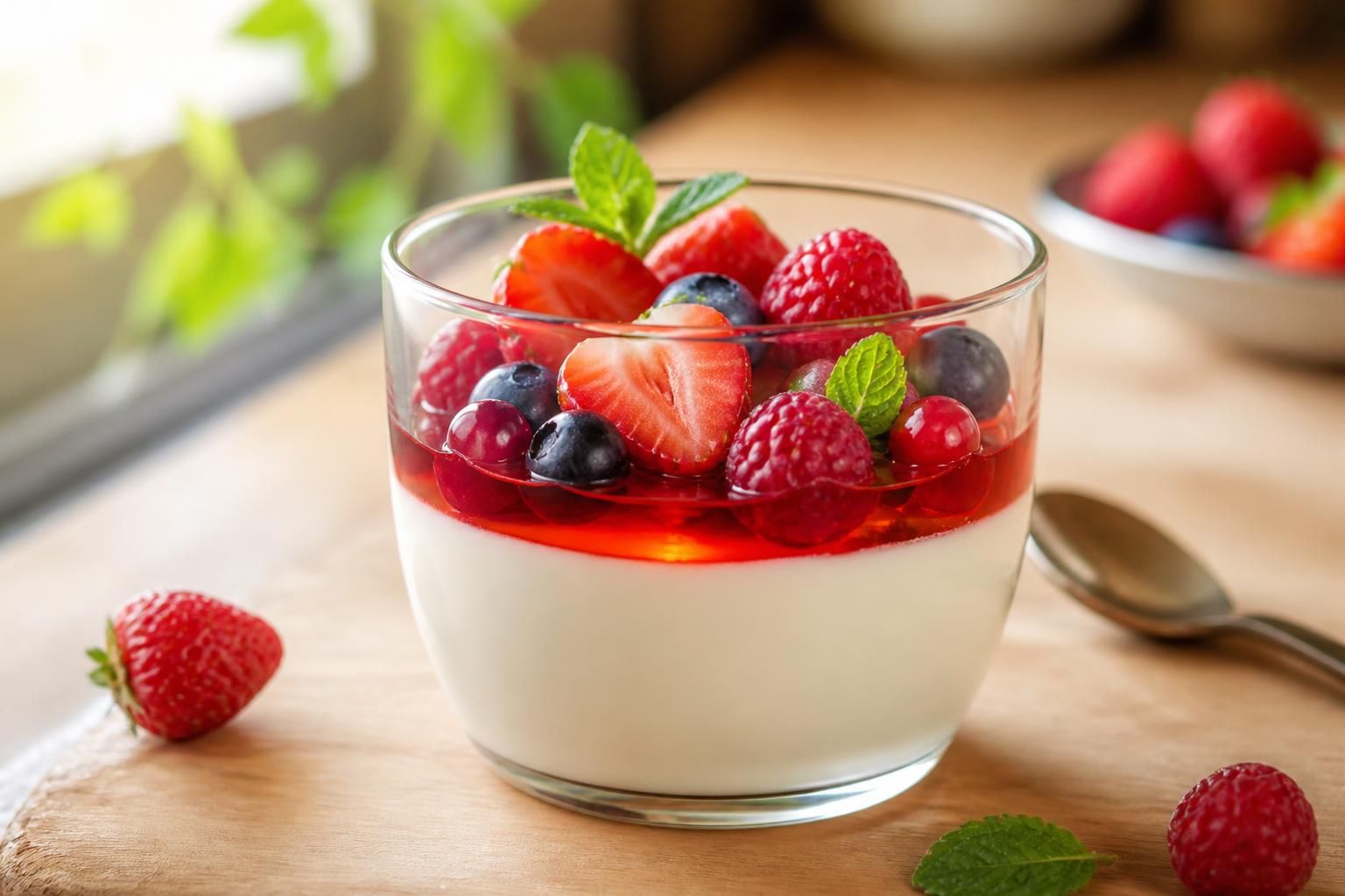 découvrez une recette facile de pannacotta aux fruits rouges, légère et gélifiée avec de l'agar agar. parfaite pour un dessert frais et savoureux !