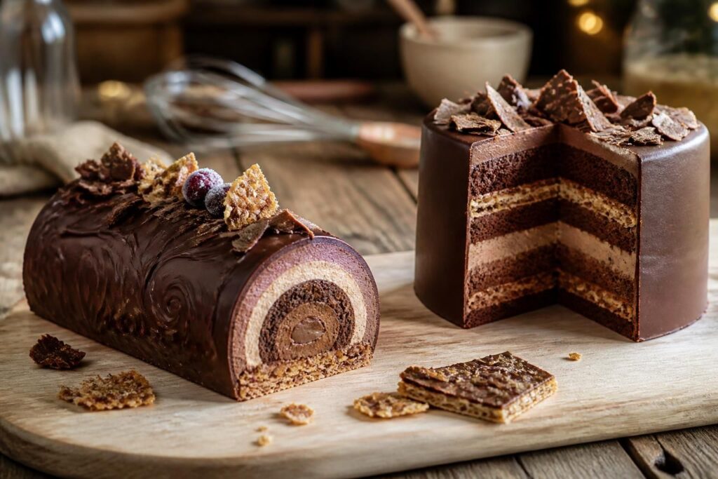 découvrez nos recettes faciles de croustillant chocolat avec crêpe dentelle, parfaites pour sublimer vos bûches et layer cakes.