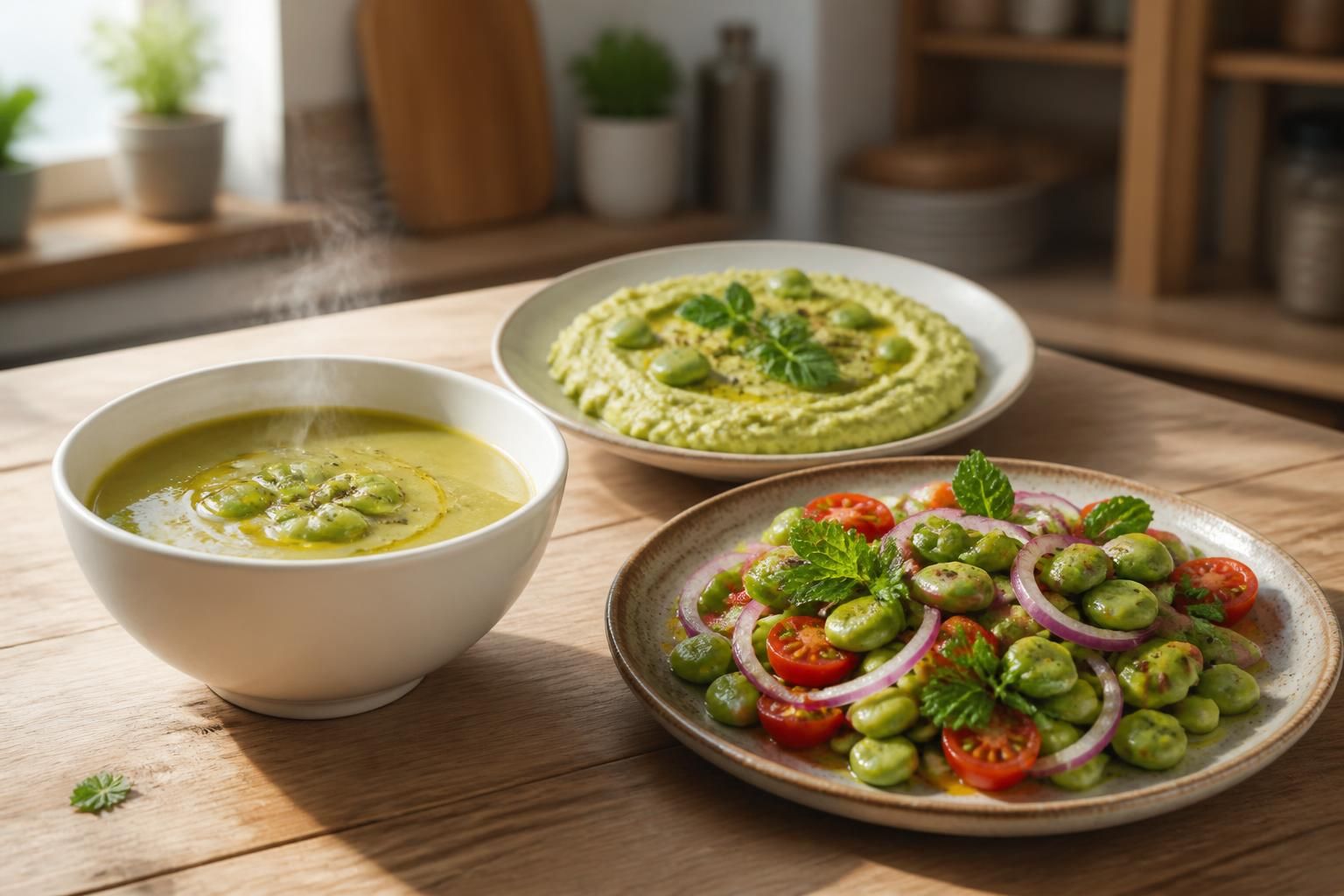 découvrez des recettes simples et savoureuses avec des fèves surgelées : soupe réconfortante, purée onctueuse et salades fraîches pour toutes les occasions.