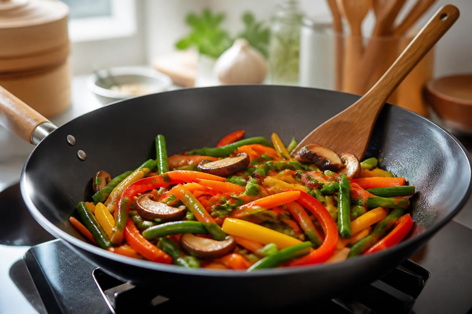 découvrez une recette simple et savoureuse de légumes sautés à la poêle ou au wok, inspirée des saveurs asiatiques pour un plat sain et rapide.